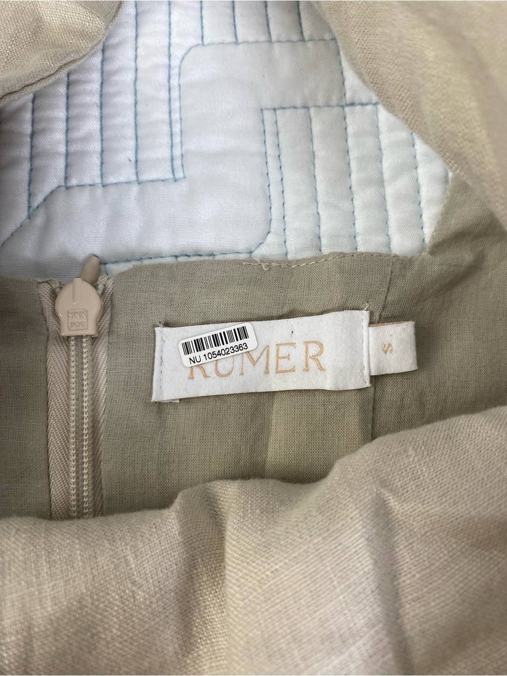 Rumer The Label Linen Estelle Dress Size S Maxi Slit Cruise Date Spring - Picture 9 of 11